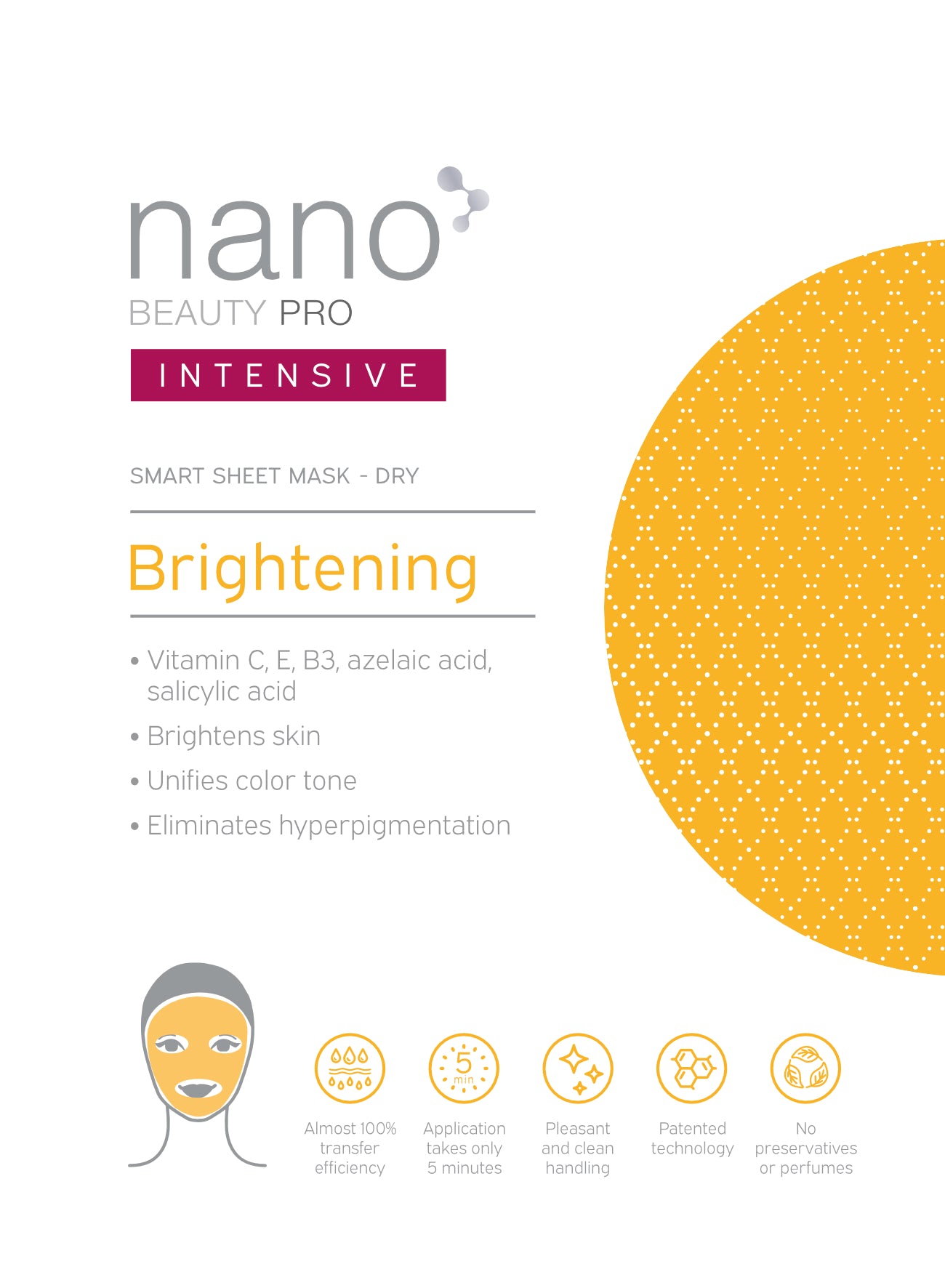 Nano Beauty Pro: Mască de față cu Nanofibre cu efect intens de luminozitate