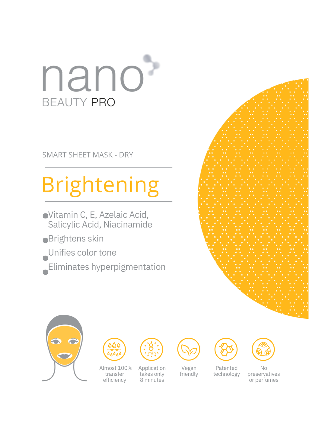 Nano Beauty Pro: Mască de față cu Nanofibre cu efect de luminozitate