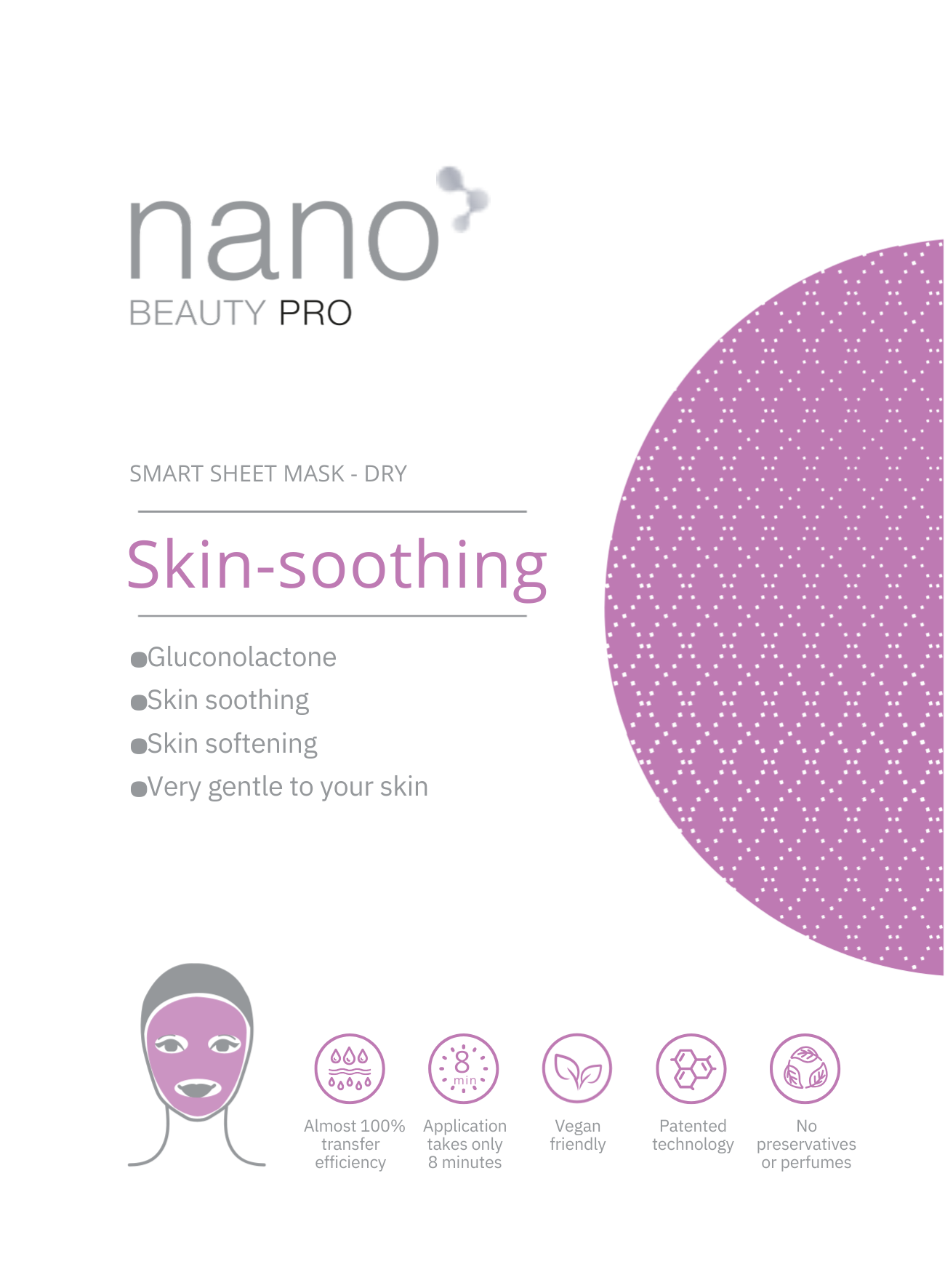 Nano Beauty Pro: Mască de față cu Nanofibre cu efect de calmare a tenului