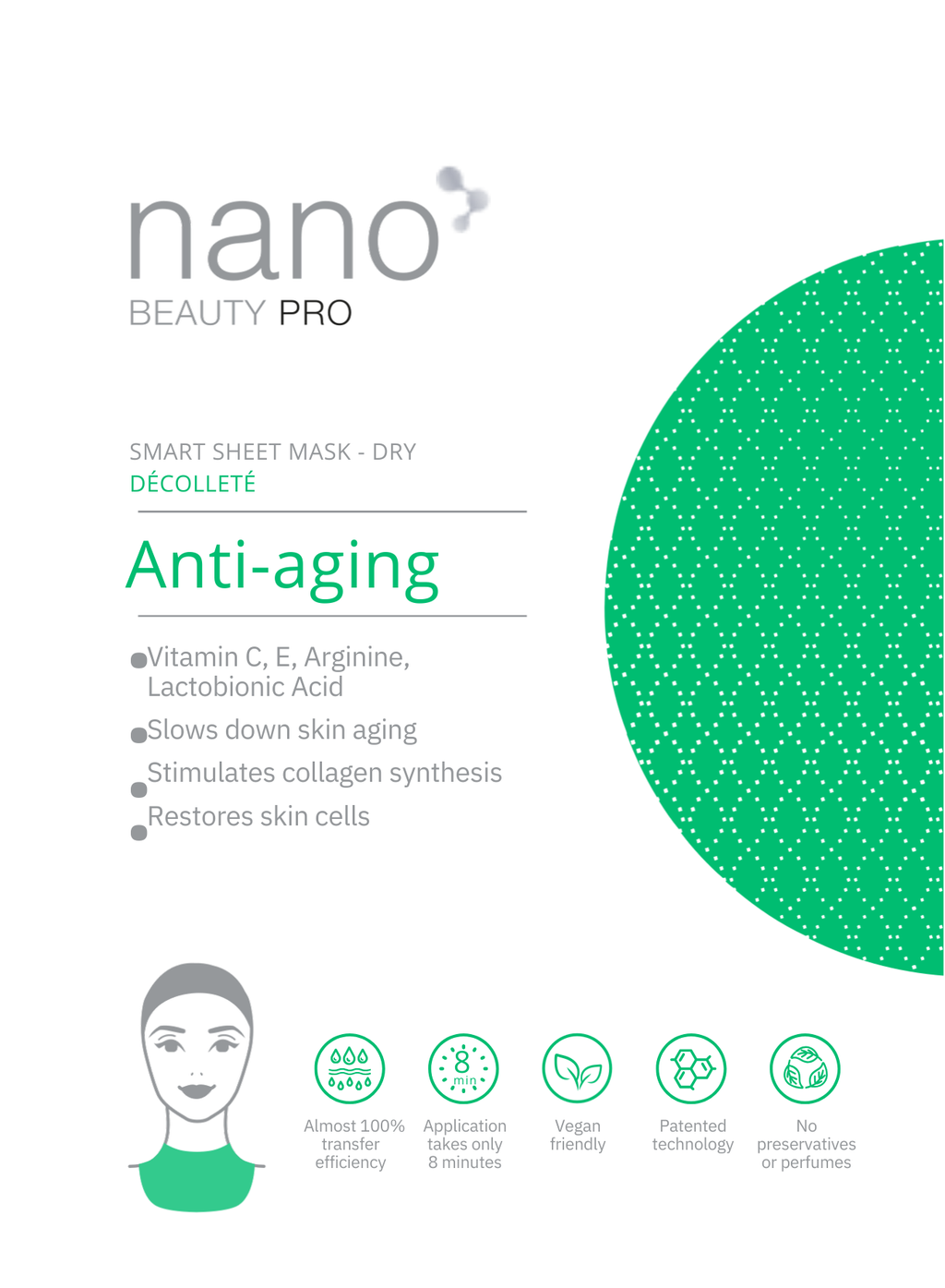 Nano Beauty Pro: Mască cu Nanofibre cu efect Anti-Aging pentru decolteu