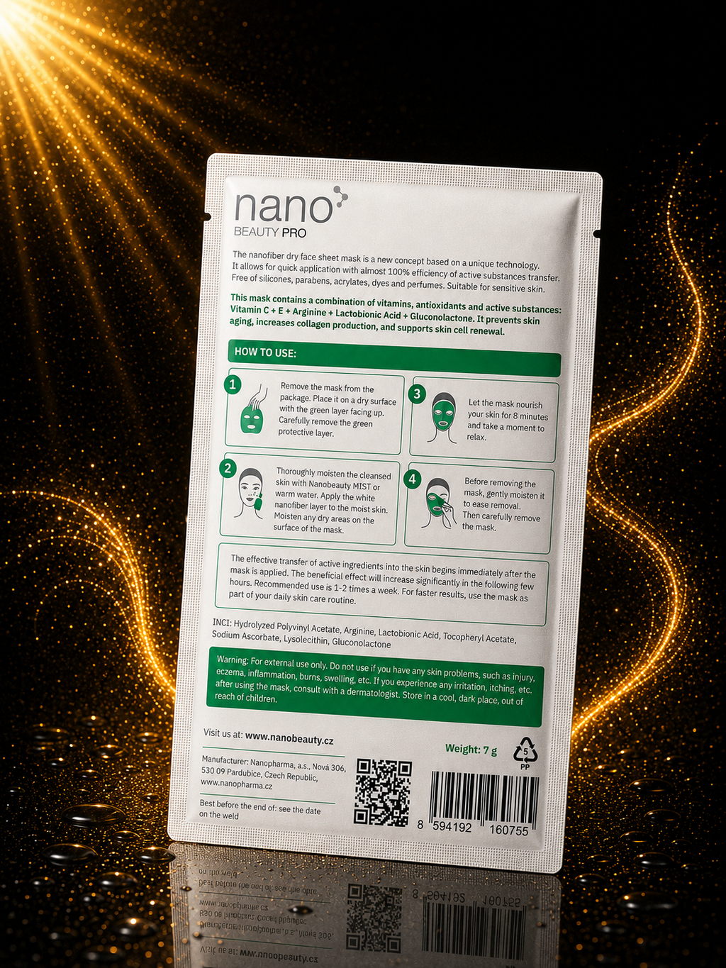 Nano Beauty Pro: Mască de față cu Nanofibre cu efect Anti-Aging