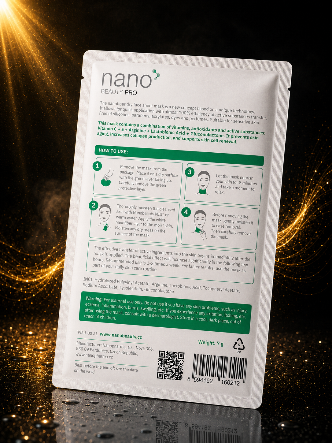 Nano Beauty Pro: Mască cu Nanofibre cu efect Anti-Aging pentru zona gâtului