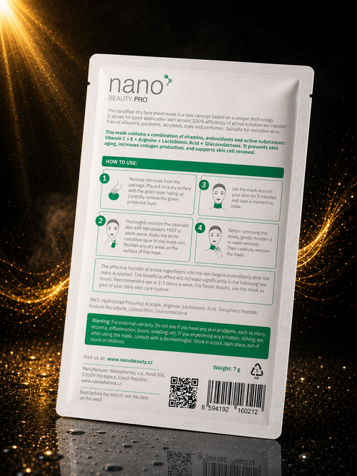 Nano Beauty Pro: Mască cu Nanofibre cu efect Anti-Aging pentru zona gâtului