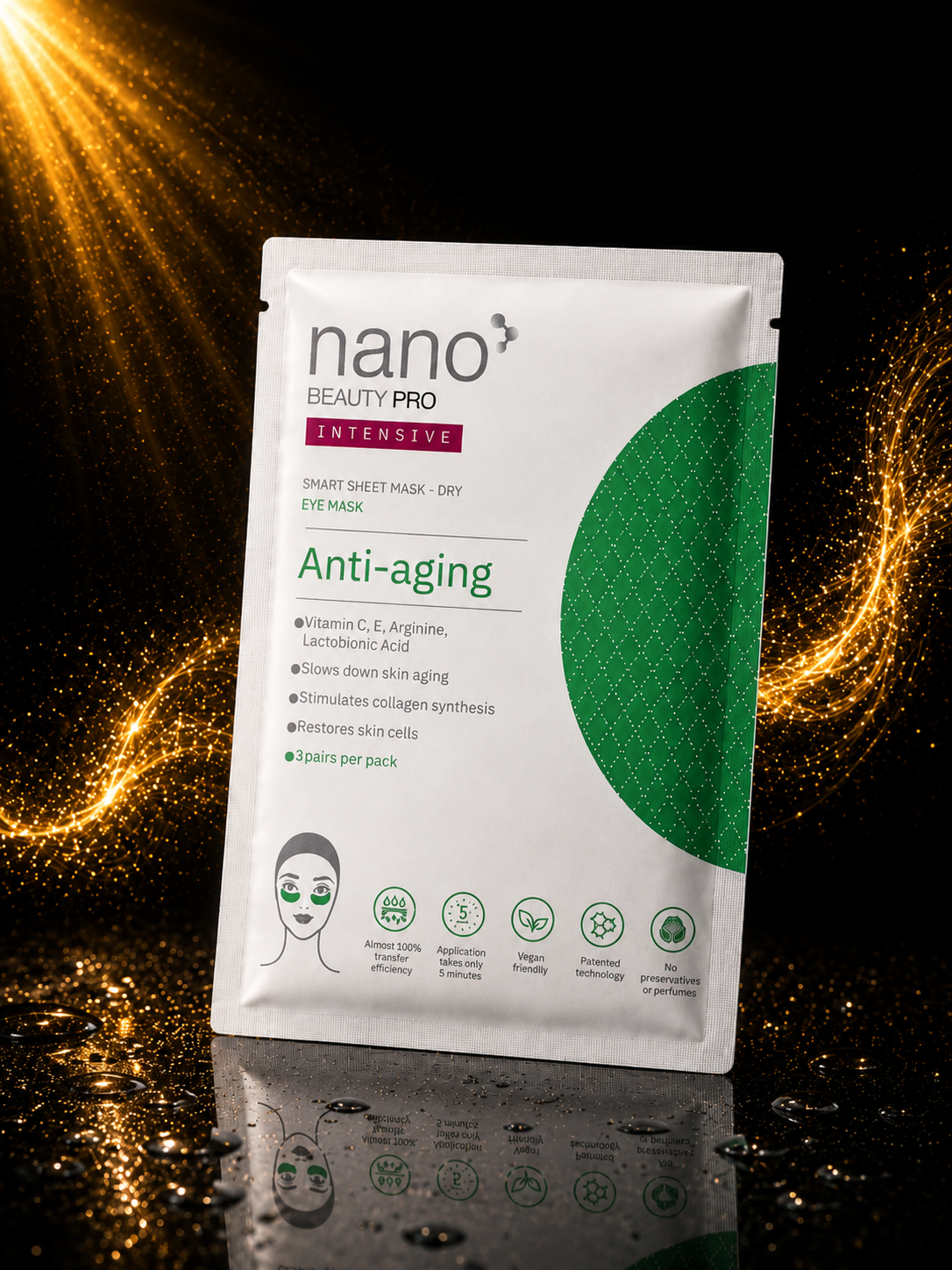 Nano Beauty Pro: Mască cu Nanofibre pentru ochi cu efect anti-aging