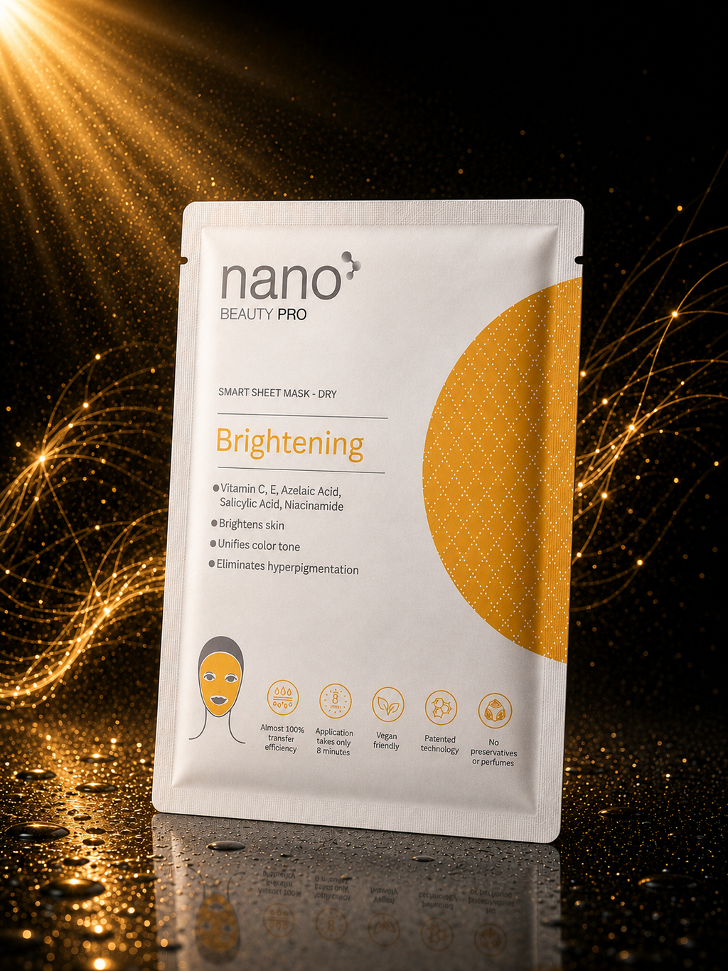 Nano Beauty Pro: Mască de față cu Nanofibre cu efect de luminozitate
