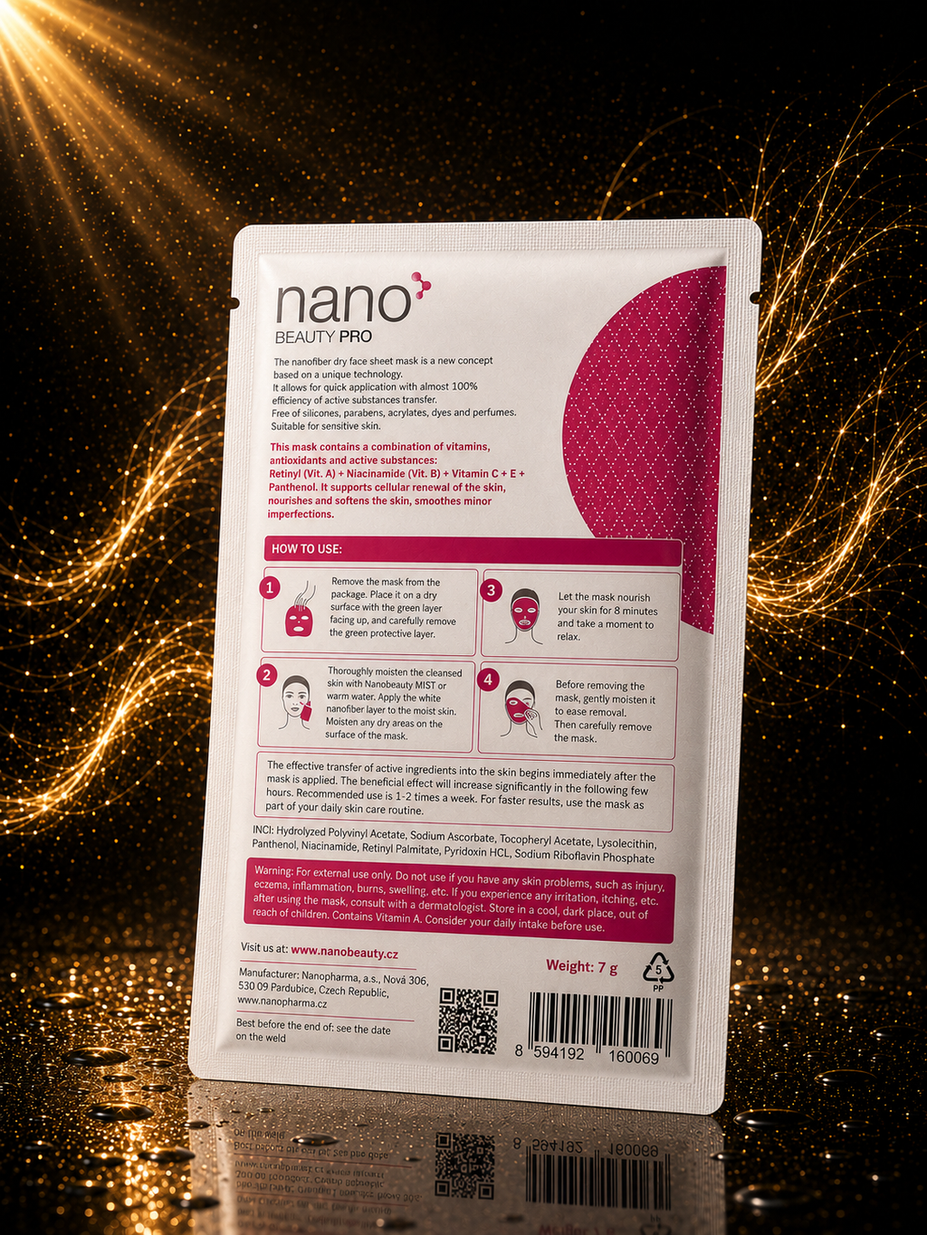 Nano Frumusețe Pro: Mască de față cu Nanofibre cu efect regenerator